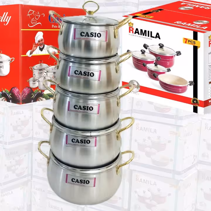خرید و قیمت سرویس 10 پارچه کاسیو مات -  تولیدی سرویس قابلمه کاسیو - aluminium cookware factory made in iran
