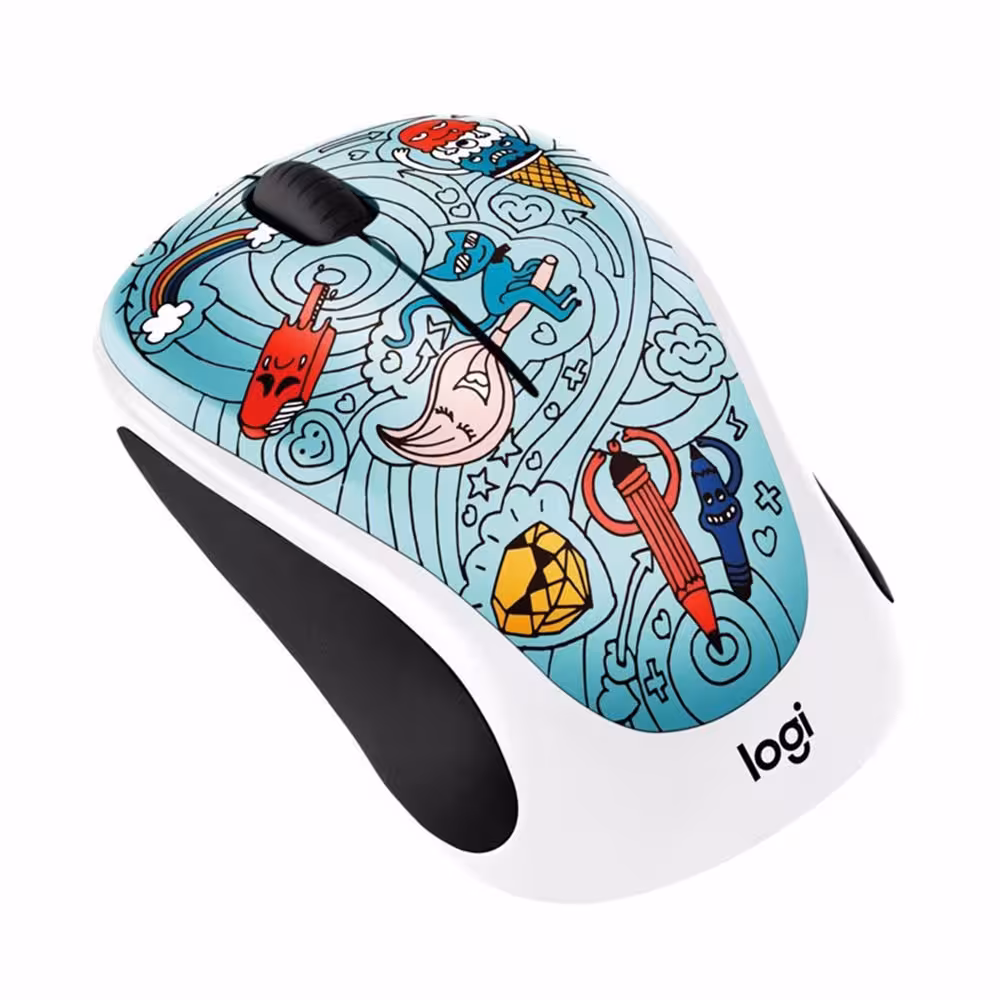 ماوس بی‌سیم لاجیتک M238 Doodle مدل Bae Bee Blue