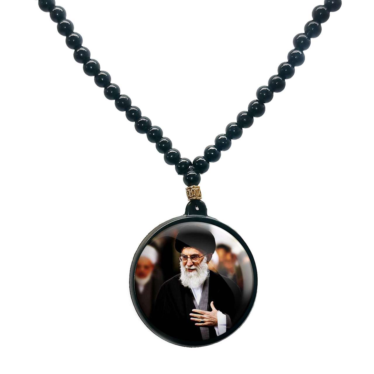 گردنبند پرمانه طرح تصویر  آیت الله خامنه ای کد pmd.11726 مدل دو طرفه