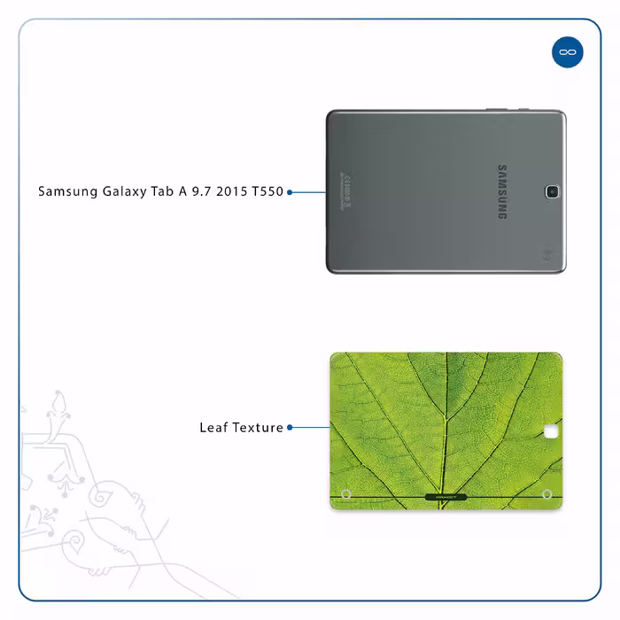 برچسب پوششی ماهوت مدل Leaf-Texture مناسب برای تبلت سامسونگ Galaxy Tab A 9.7 2015 T550