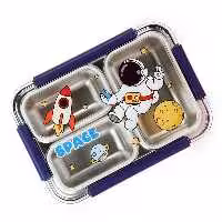 لانچ باکس واشر دار کودک 3 قسمتی طرح فضانورد کد 6359