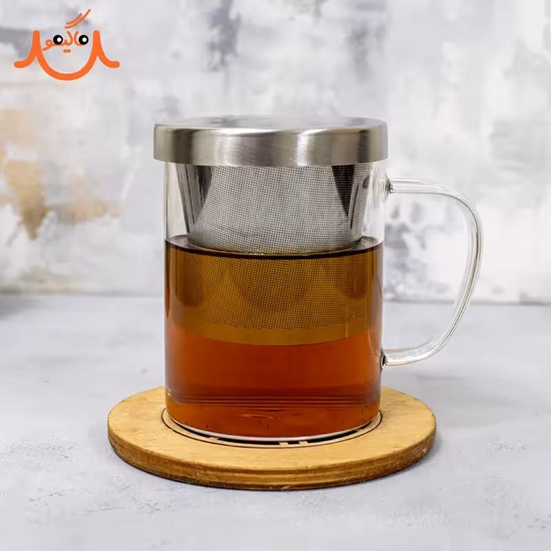 لیوان دمنوش درب استیل