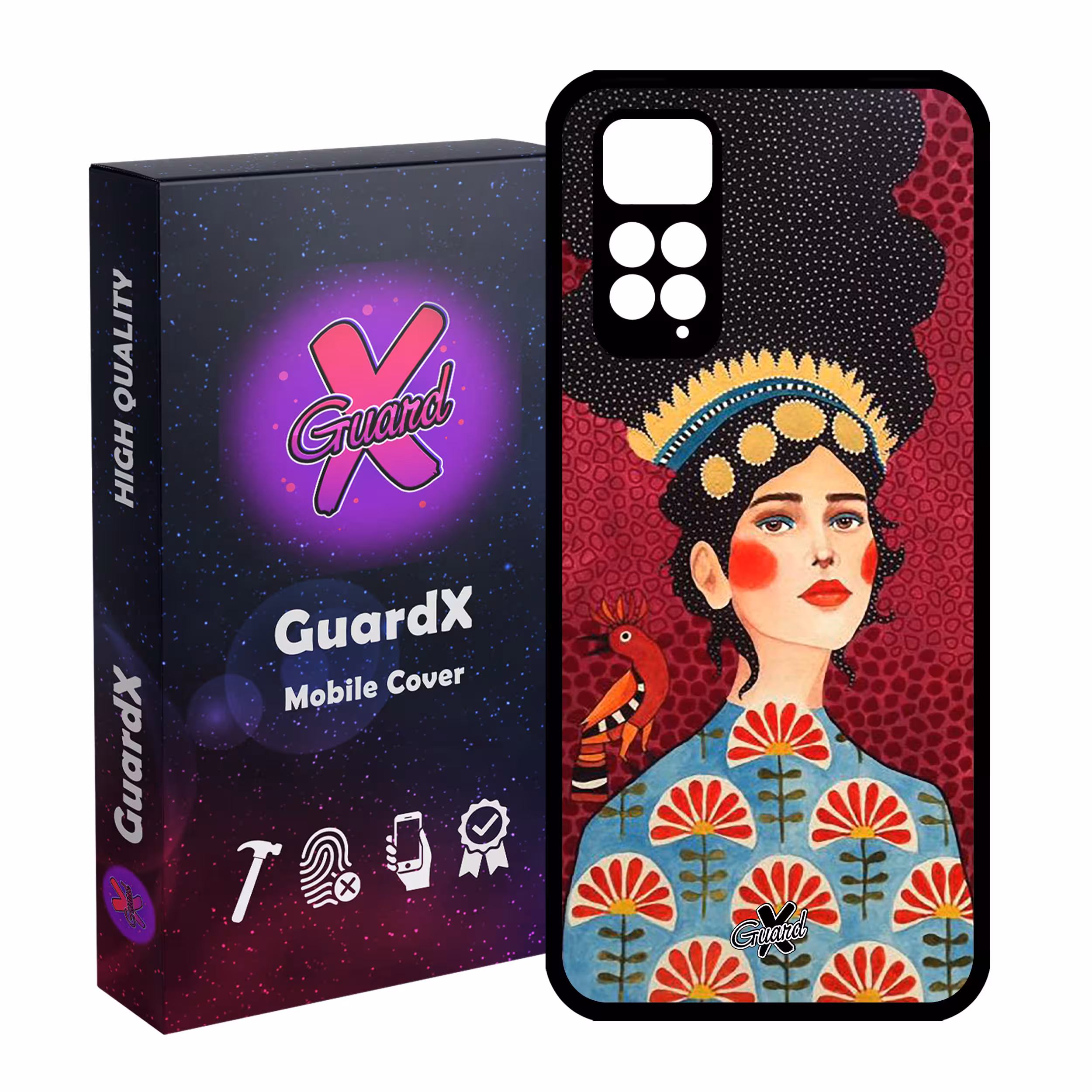 کاور گارد ایکس طرح Girl مدل Glass10179 مناسب برای گوشی موبایل شیائومی Redmi Note 11S/ Note 11 4G