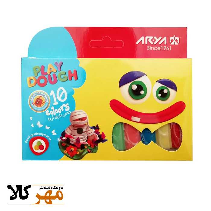 خمیر 10 رنگ مقوایی آریا