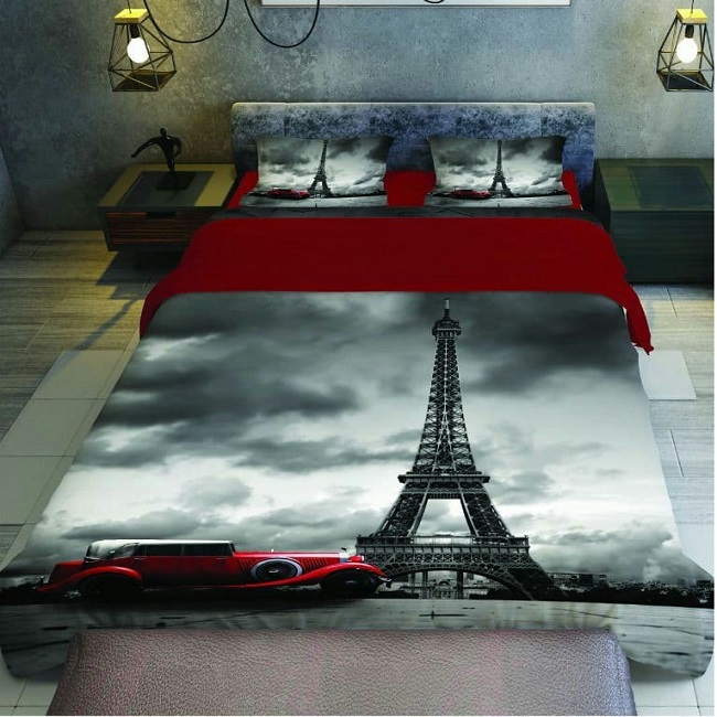 سرویس خواب دیور هوم طرح برج ایفل یک نفره 5 تکه