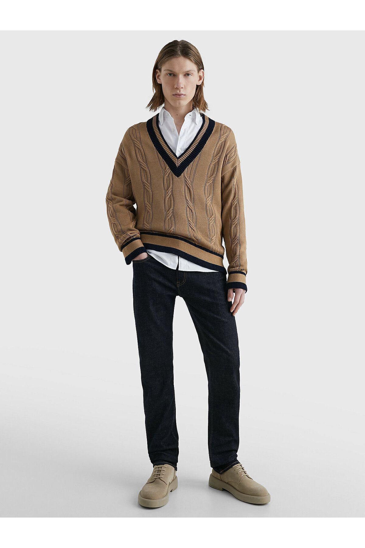 شلوار جین آبی مردانه معمولی کمر راست مدل استفاده روزانه سرمه ای MW0MW15578 1AW Tommy Hilfiger