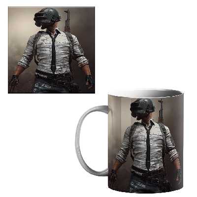 ماگ طرح پابجی کد 900 به همراه زیر لیوانی