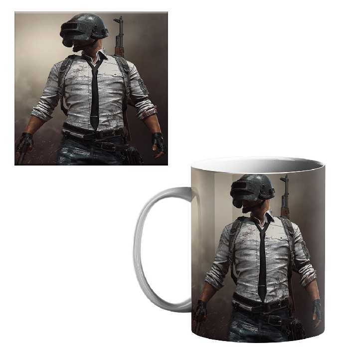 ماگ طرح پابجی کد 900 به همراه زیر لیوانی