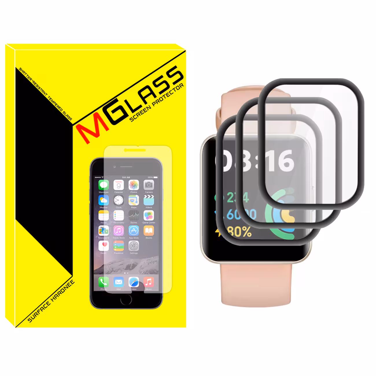 محافظ صفحه نمایش نانو ام گلس مدل NMG مناسب برای ساعت هوشمند شیائومی Redmi Watch 2 بسته سه عددی