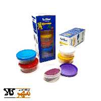 خمیربازی 30 گرمی ظرف گرد 5 رنگ آرتلاین