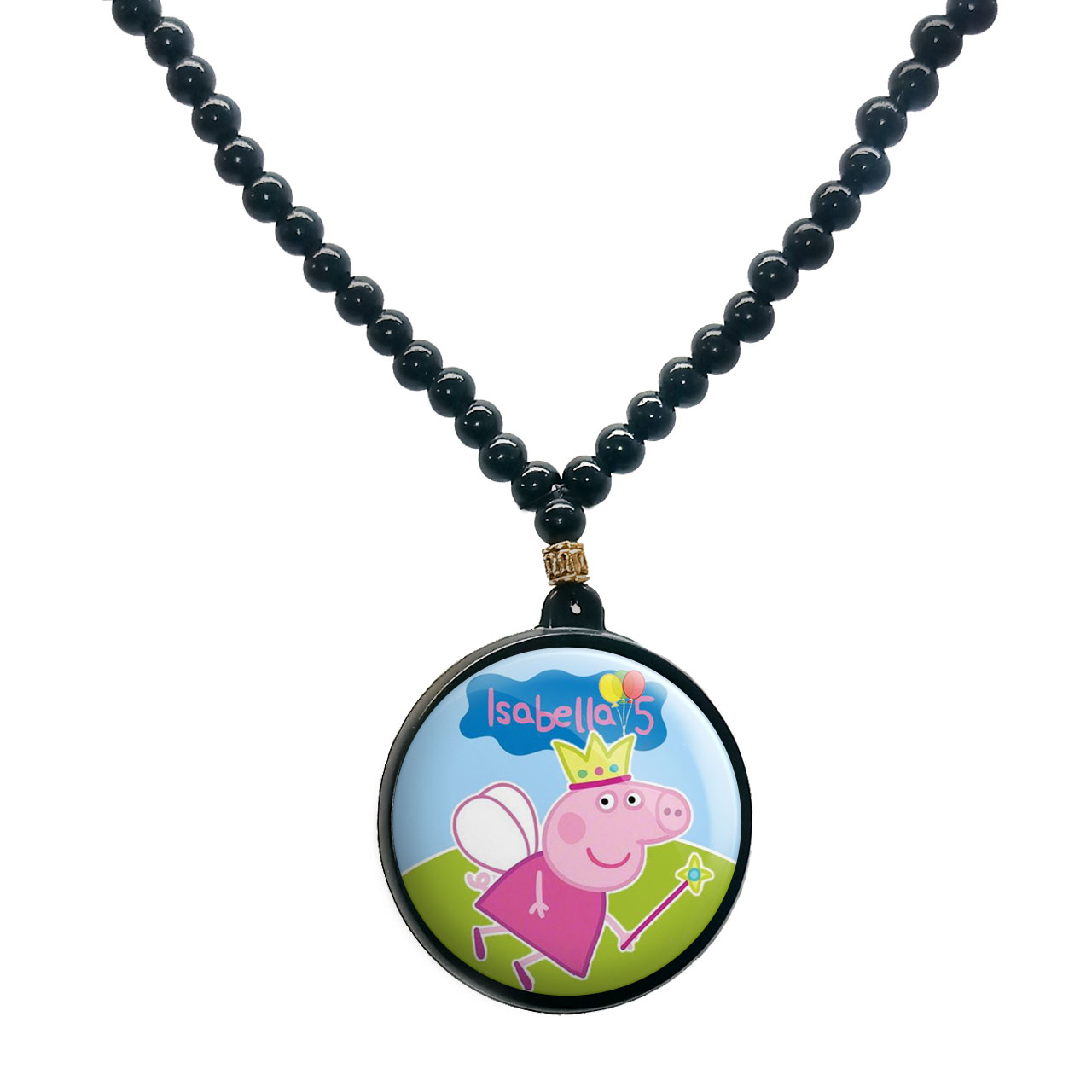 گردنبند پرمانه طرح پپاپیگ کد pmd.25082 مدل دو طرفه