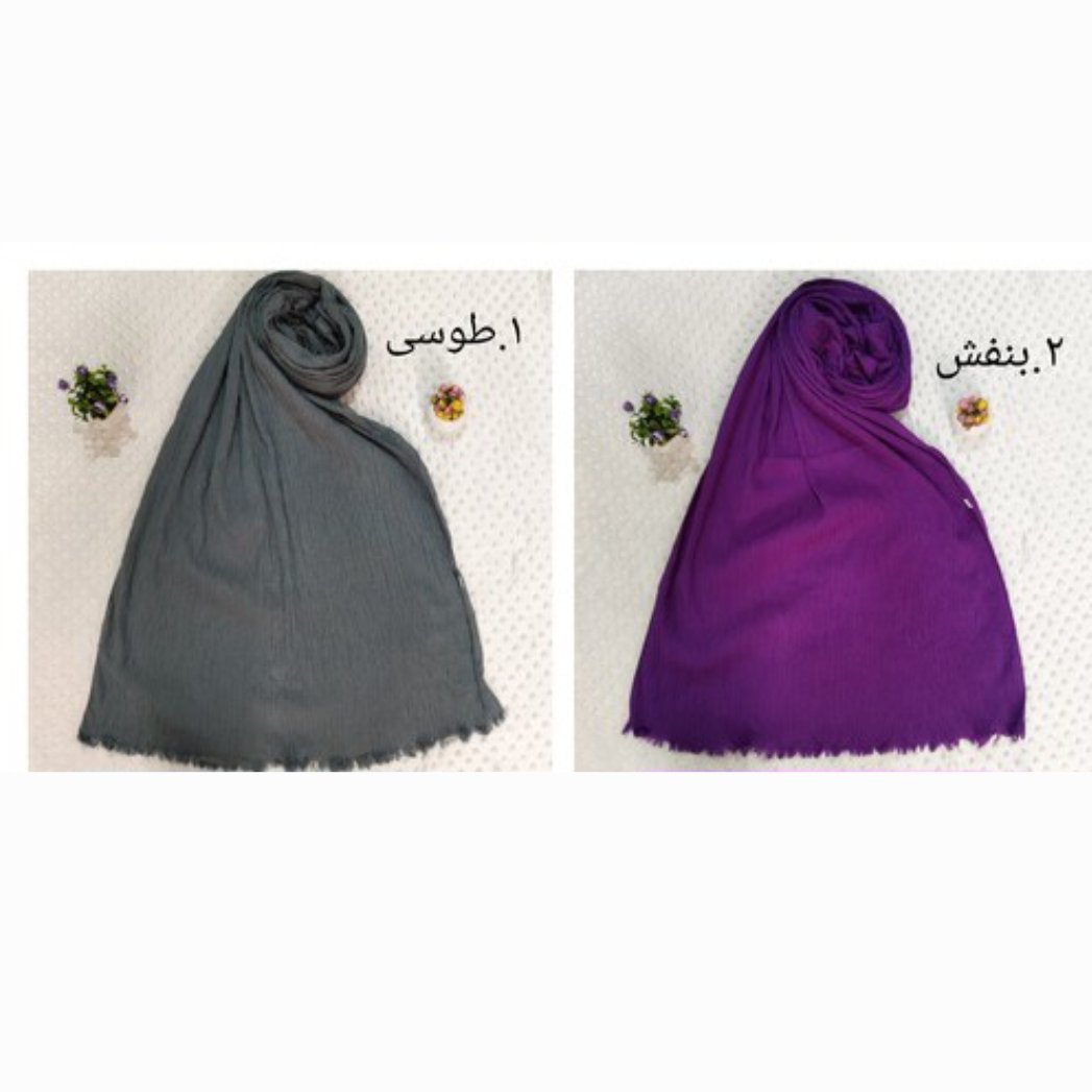 شال پلیسه مربعی پفکی بنفش