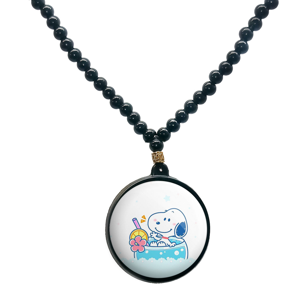 گردنبند پرمانه طرح اسنوپی کد pmd.14526 مدل دو طرفه