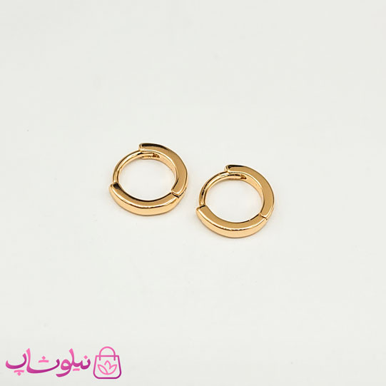 گوشواره حلقه ای ریز ژوپینگ ساده طلایی عمده پک 5 عددی کد 571