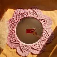 آینه مکرومه صورتی جذاب