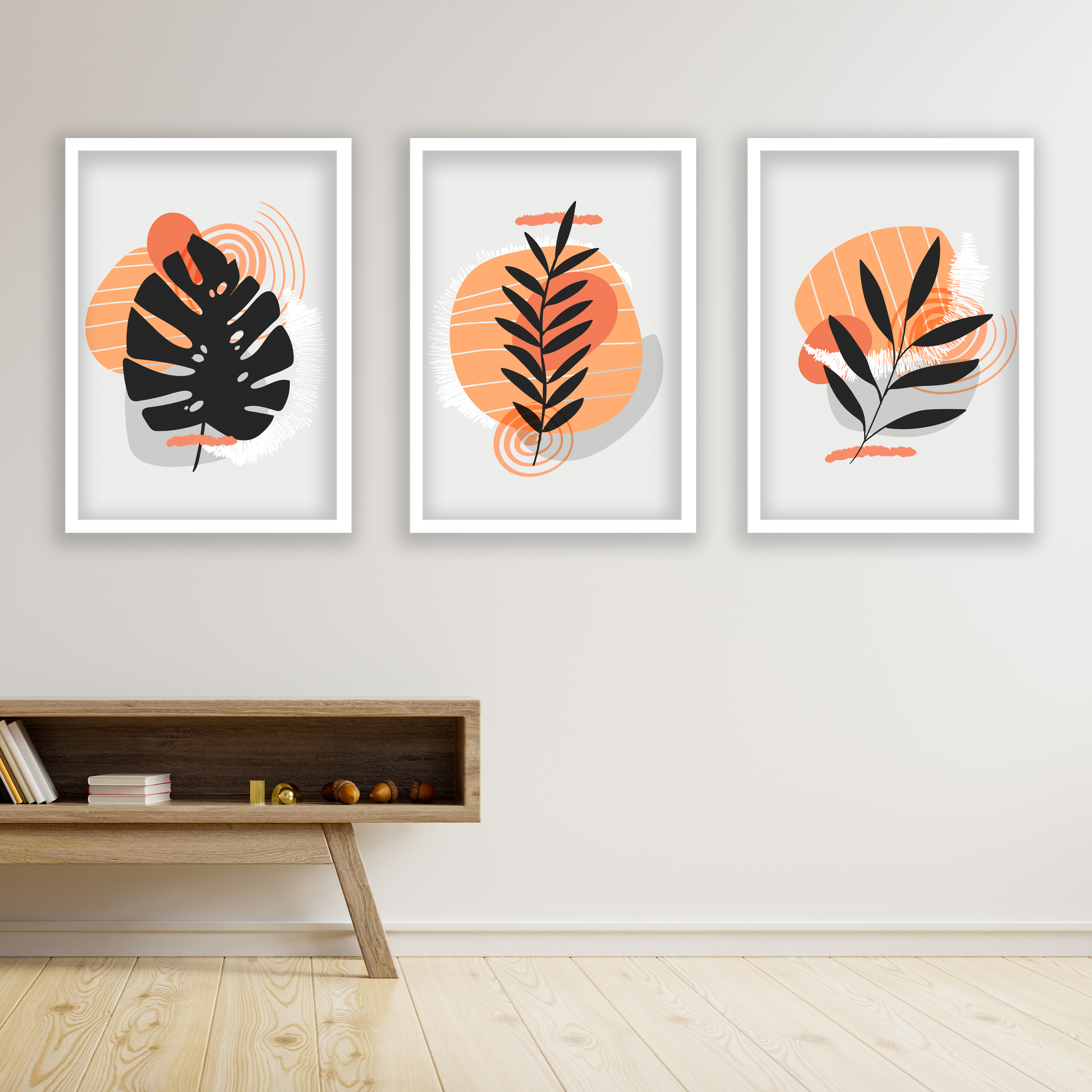 تابلو مدل مینیمال دکوراتیو کد LA-G3068 مجموعه 3 عددی