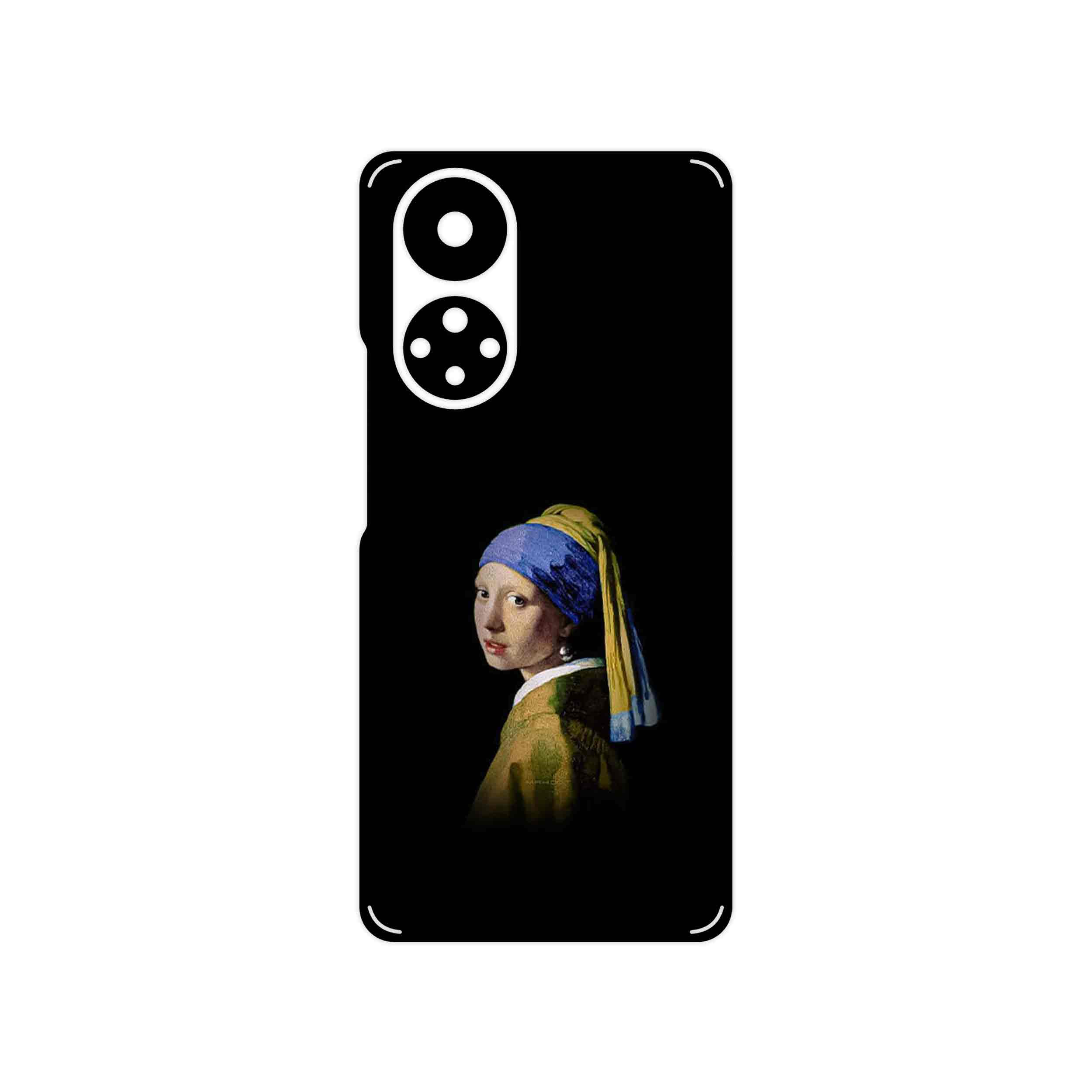 برچسب پوششی ماهوت مدل Girl with a Pearl Earring of Vermeer مناسب برای گوشی موبایل آنر 50