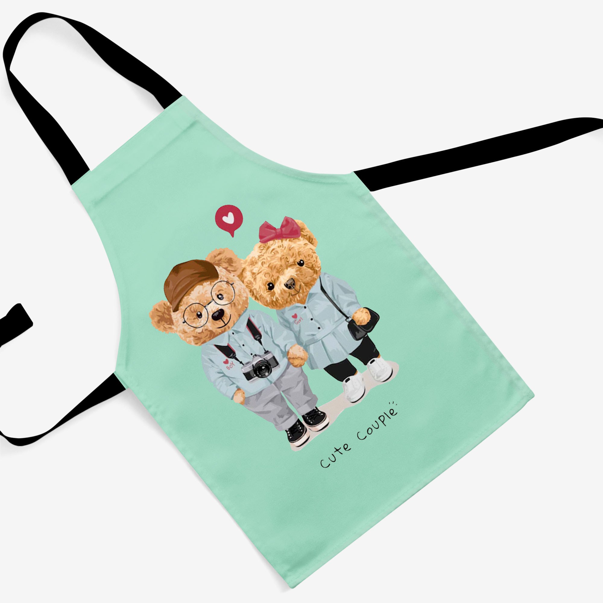 پیشبند تدی مخمل چاپ دیجیتال قابل شستشو و رنگ ثابت دارای آستر ضدآب کد 39