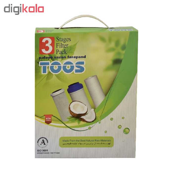 فیلتر دستگاه تصفیه کننده آب پالایه سازان فرآیند توس مدل PP-UDF-CTO بسته 3 عددی
