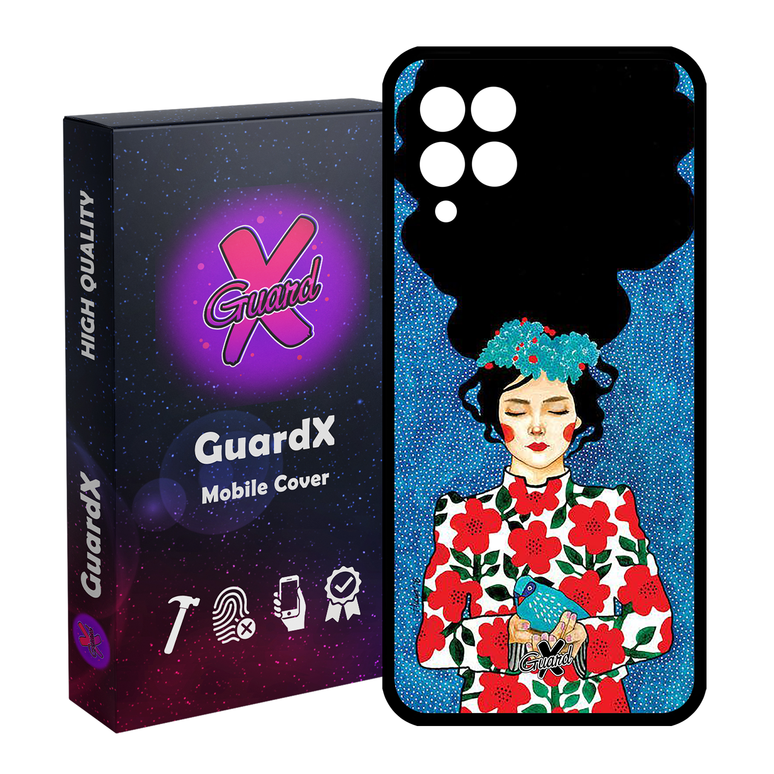 کاور گارد ایکس طرح Girl مدل Glass10137 مناسب برای گوشی موبایل سامسونگ Galaxy M32 4G / F22