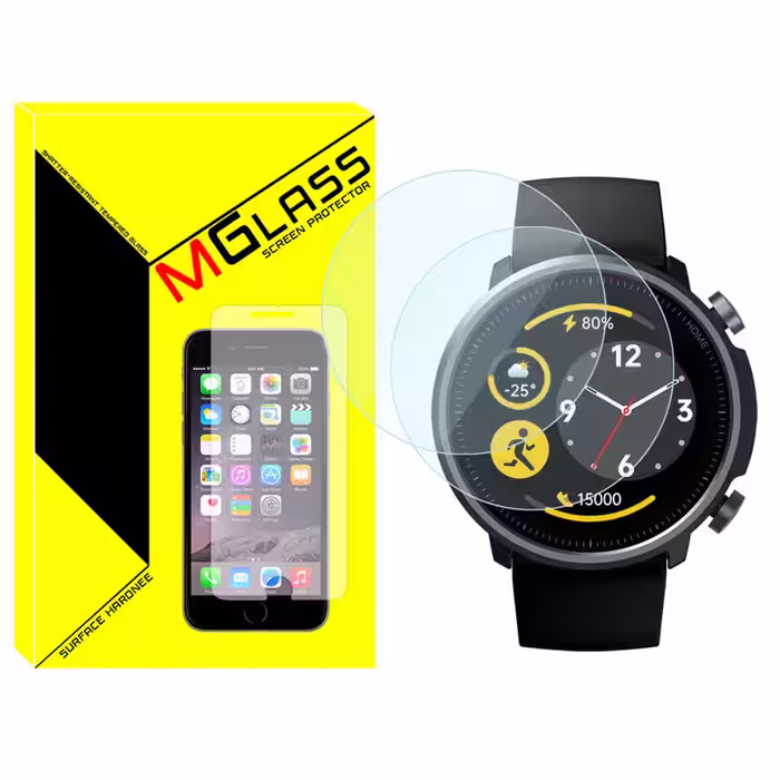 محافظ صفحه نمایش شیشه‌ای ام‌گلس مدل Glass-MG مناسب برای ساعت هوشمند میبرو A1 بسته دو عددی | کالا برتری