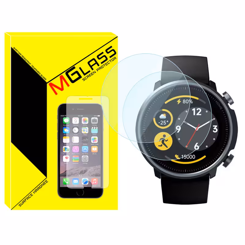 محافظ صفحه نمایش شیشه‌ای ام‌گلس مدل Glass-MG مناسب برای ساعت هوشمند میبرو A1 بسته دو عددی | کالا برتری
