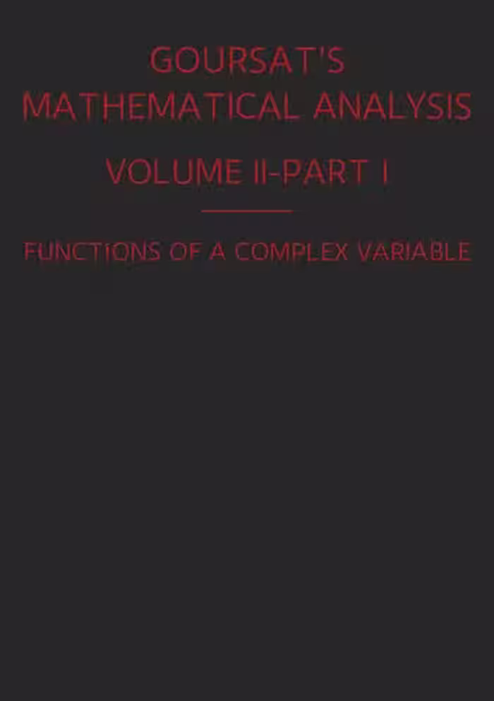 خرید و دانلود نسخه کامل کتاب A Course of Mathematical Analysis, Volume II, Part I