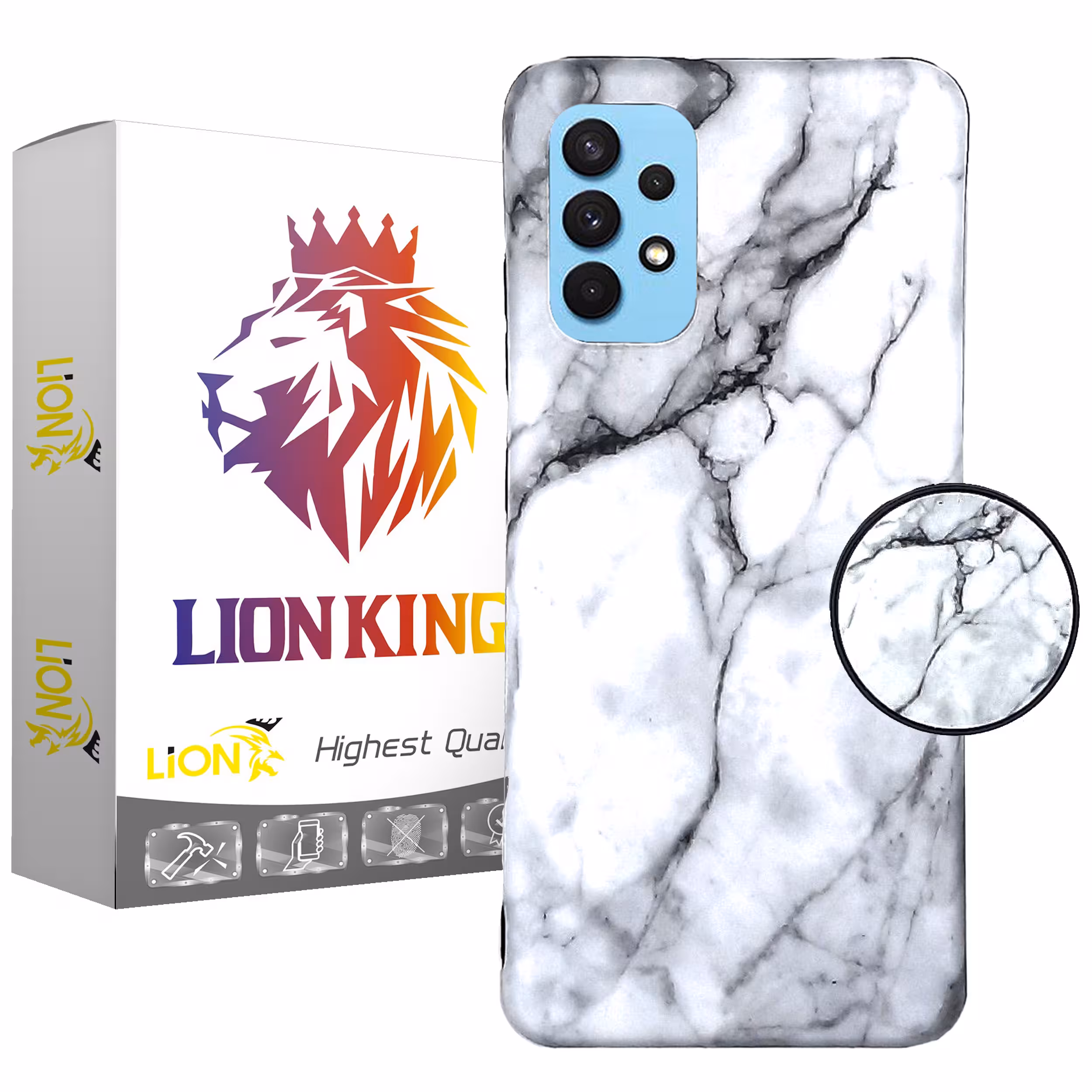 کاور لاین کینگ مدل stone مناسب برای گوشی موبایل سامسونگ Galaxy A32 4G به همراه پایه نگهدارنده
