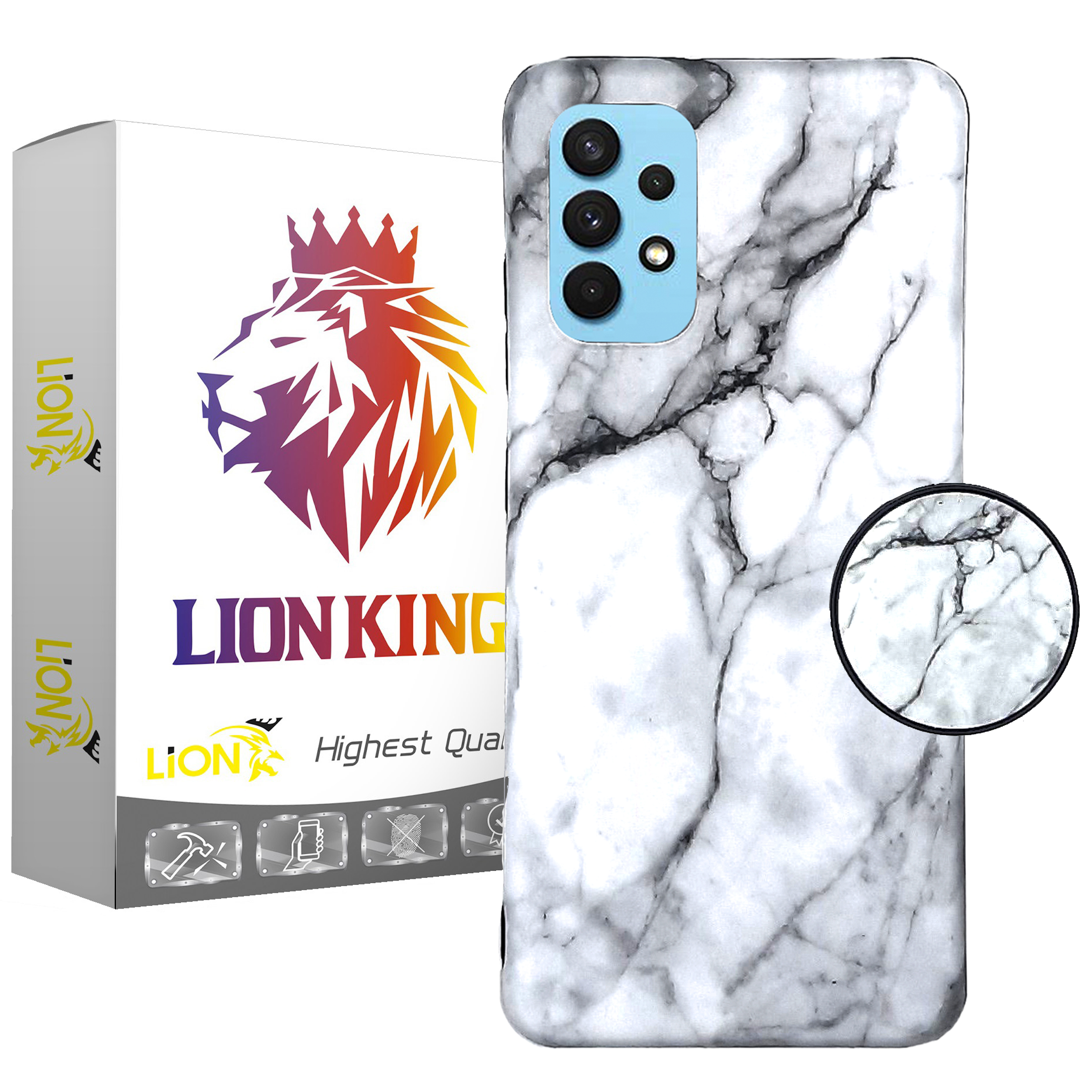 کاور لاین کینگ مدل stone مناسب برای گوشی موبایل سامسونگ Galaxy A32 4G به همراه پایه نگهدارنده