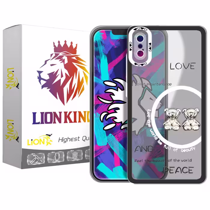 کاور لاین کینگ مدل دو خرسLOVE مناسب برای گوشی موبایل اپل iPhone X/Xs
