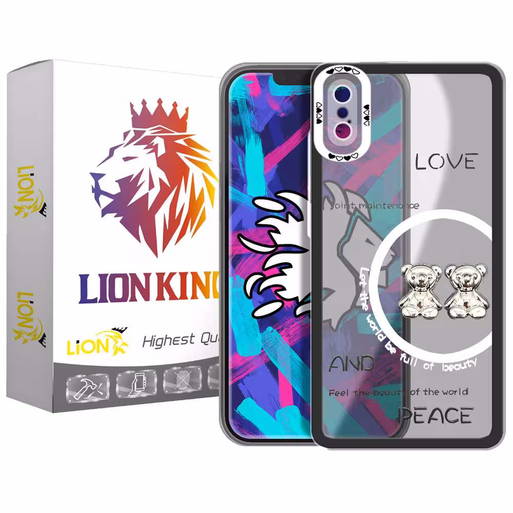 کاور لاین کینگ مدل دو خرسLOVE مناسب برای گوشی موبایل اپل iPhone X/Xs
