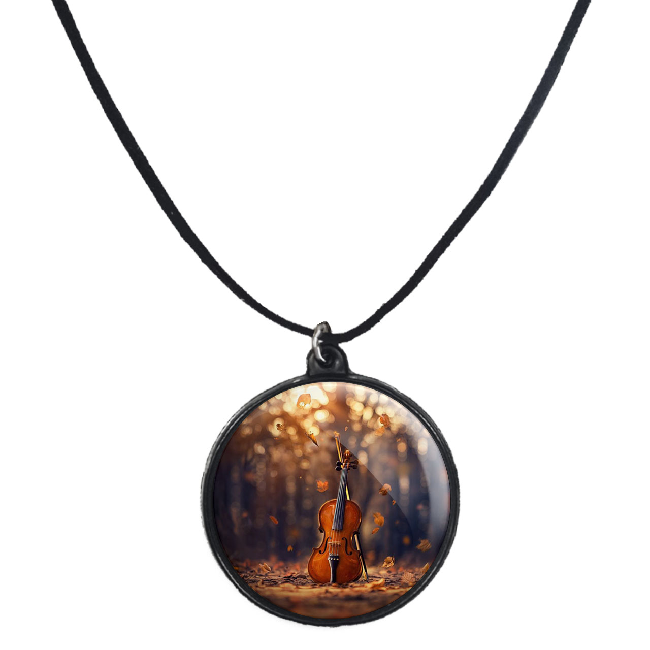 گردنبند پرمانه طرح ویولون کد pmb.30483مدل دو طرفه