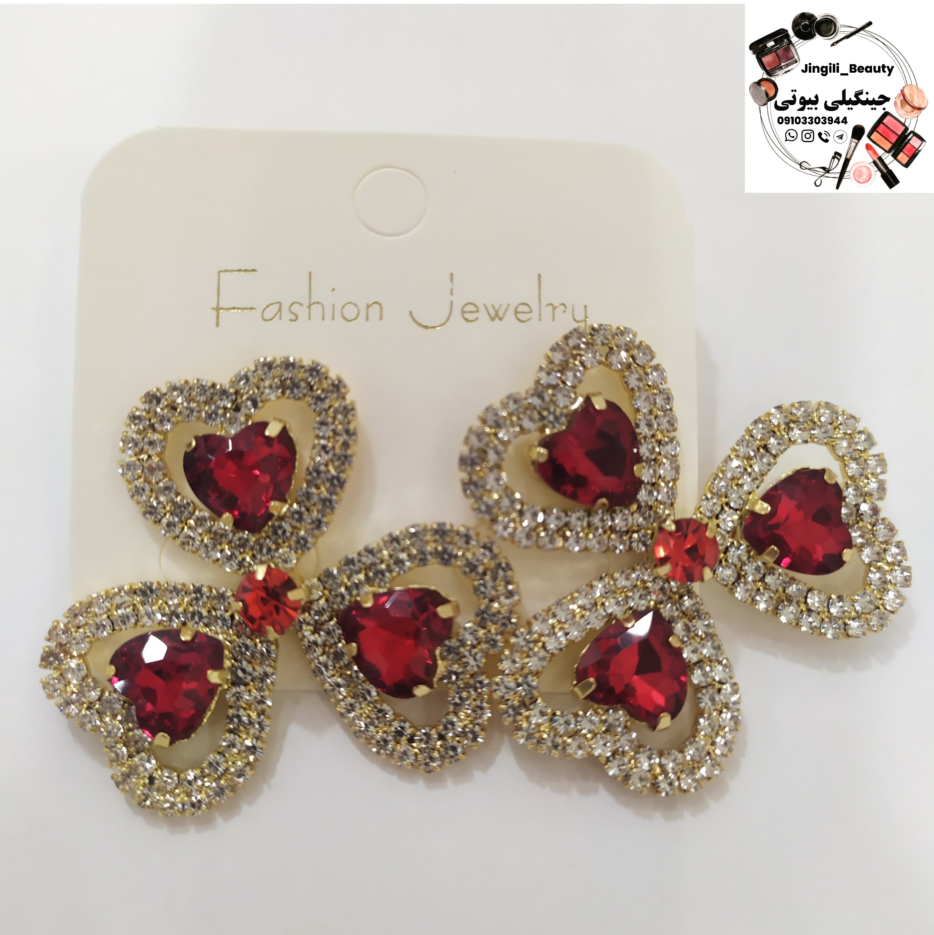 گوشواره مجلسی طرح جواهر زارا مدل گل 3 پر