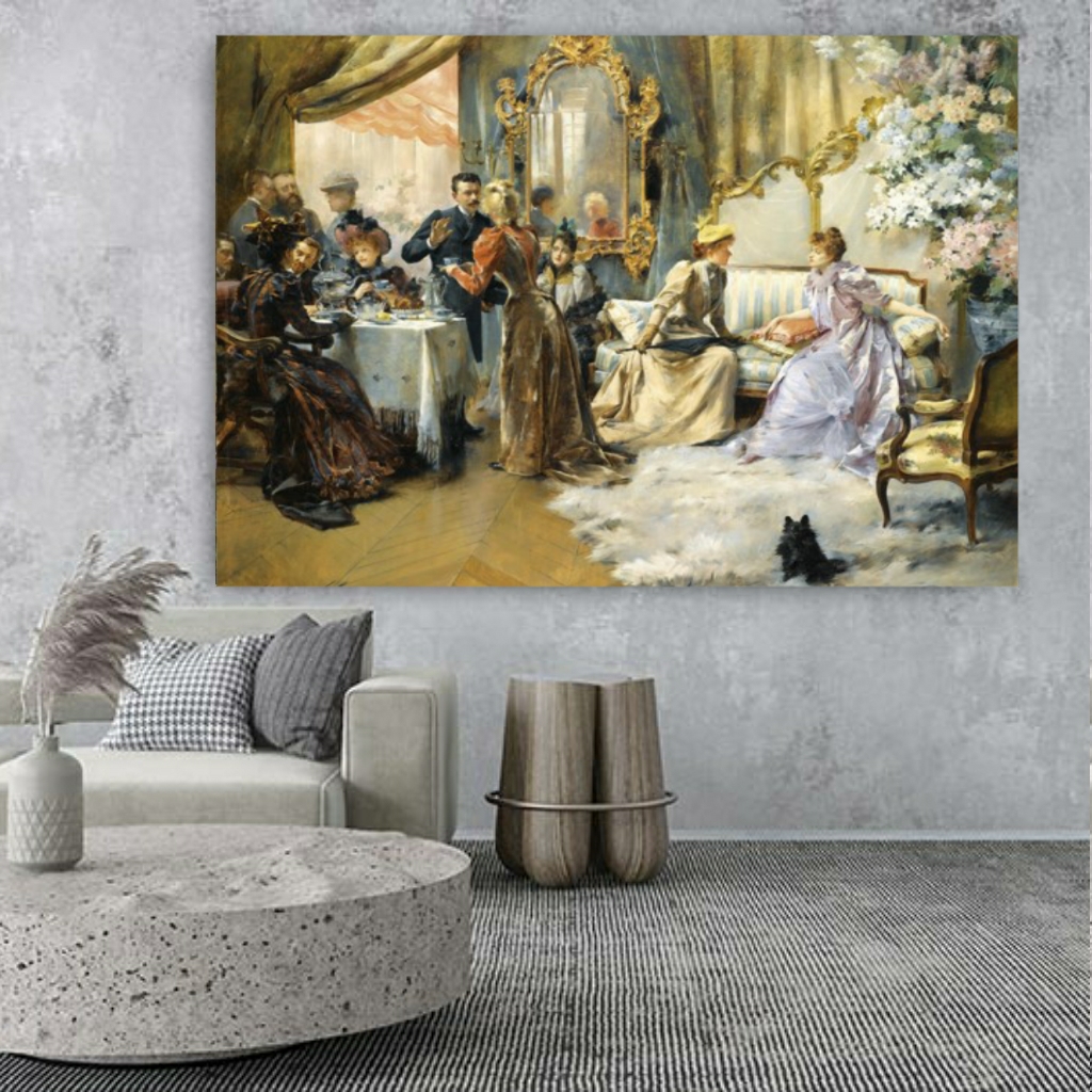 تابلو بوم طرح فرانسوی مدل مهمانی سلطنتی کد PB394