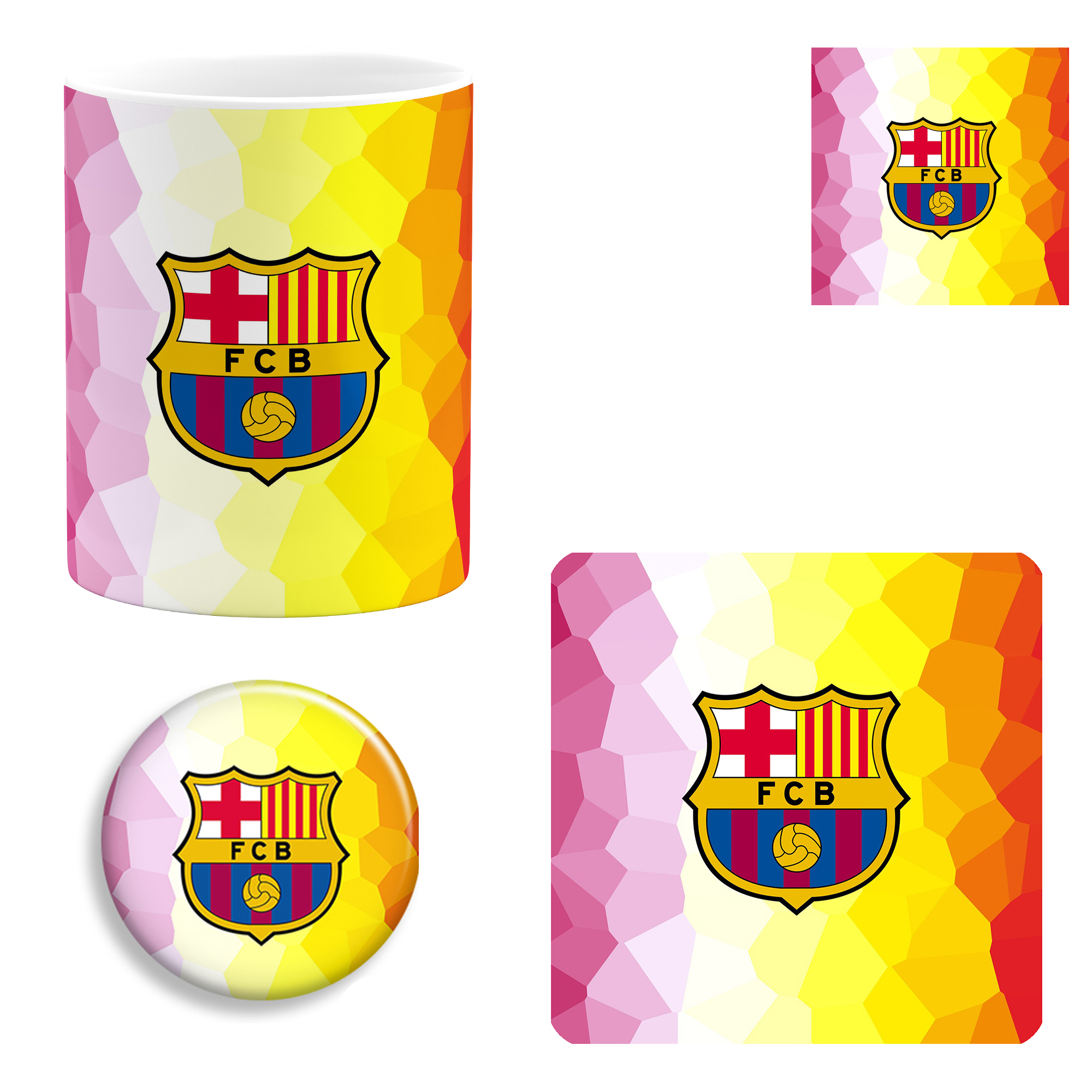 ست هدیه ماگ طرح بارسلونا مدل FC Barcelona کد 01