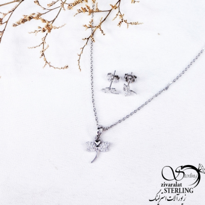 نیمست شاپرک نقره 925 کد 11769