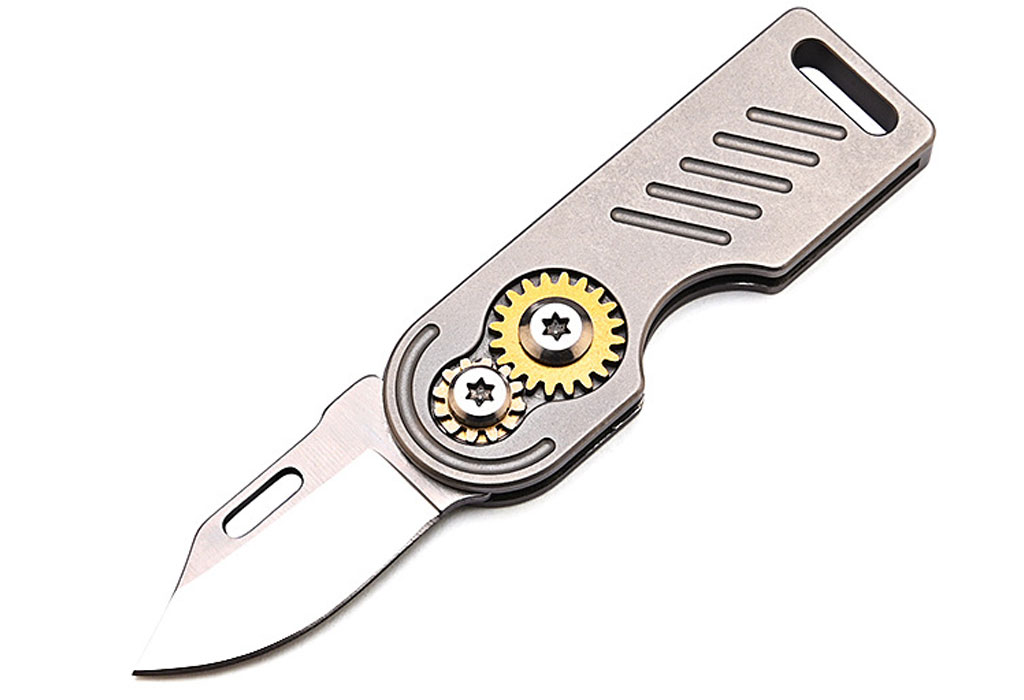 چاقو آنباکسینگ فلزی تاشوی قابل آویز از دسته کلید sharp and high hardness D2 steel mini folding knife