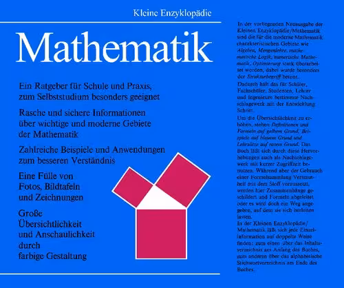 خرید و دانلود نسخه کامل کتاب Kleine Enzyklopädie Mathematik