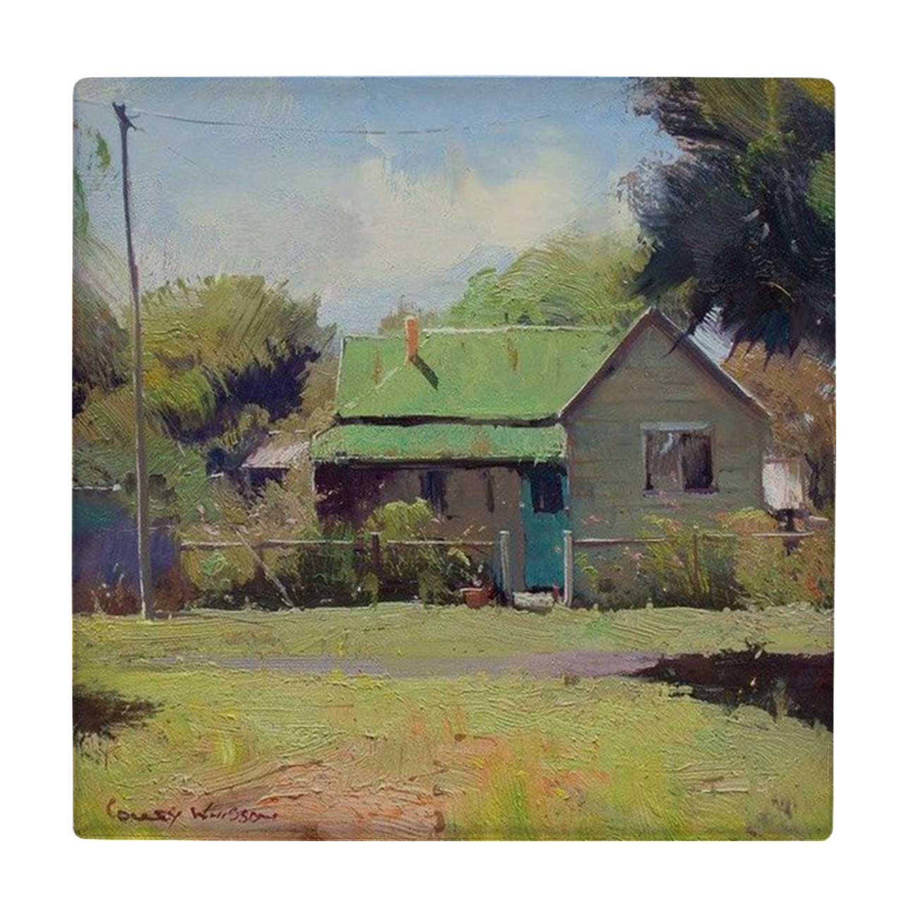 زیر لیوانی طرح نقاشی منظره روستایی کد    3415531_1083