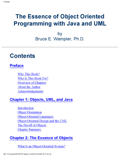 خرید و دانلود نسخه کامل کتاب The Essence of Object-Oriented Programming with Java(TM) and UML