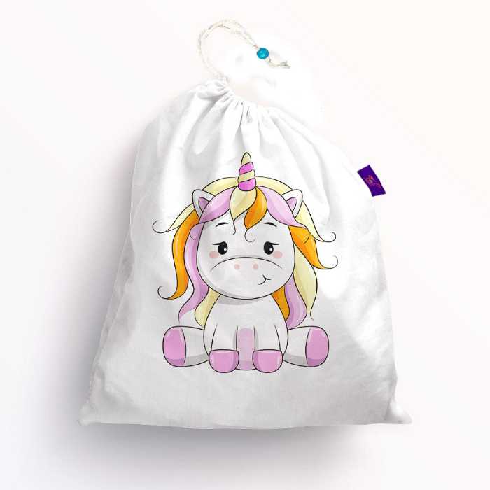 کیسه بنددار ترمه طراحان ایده مدل تک شاخ رنگی کد cfp1351M