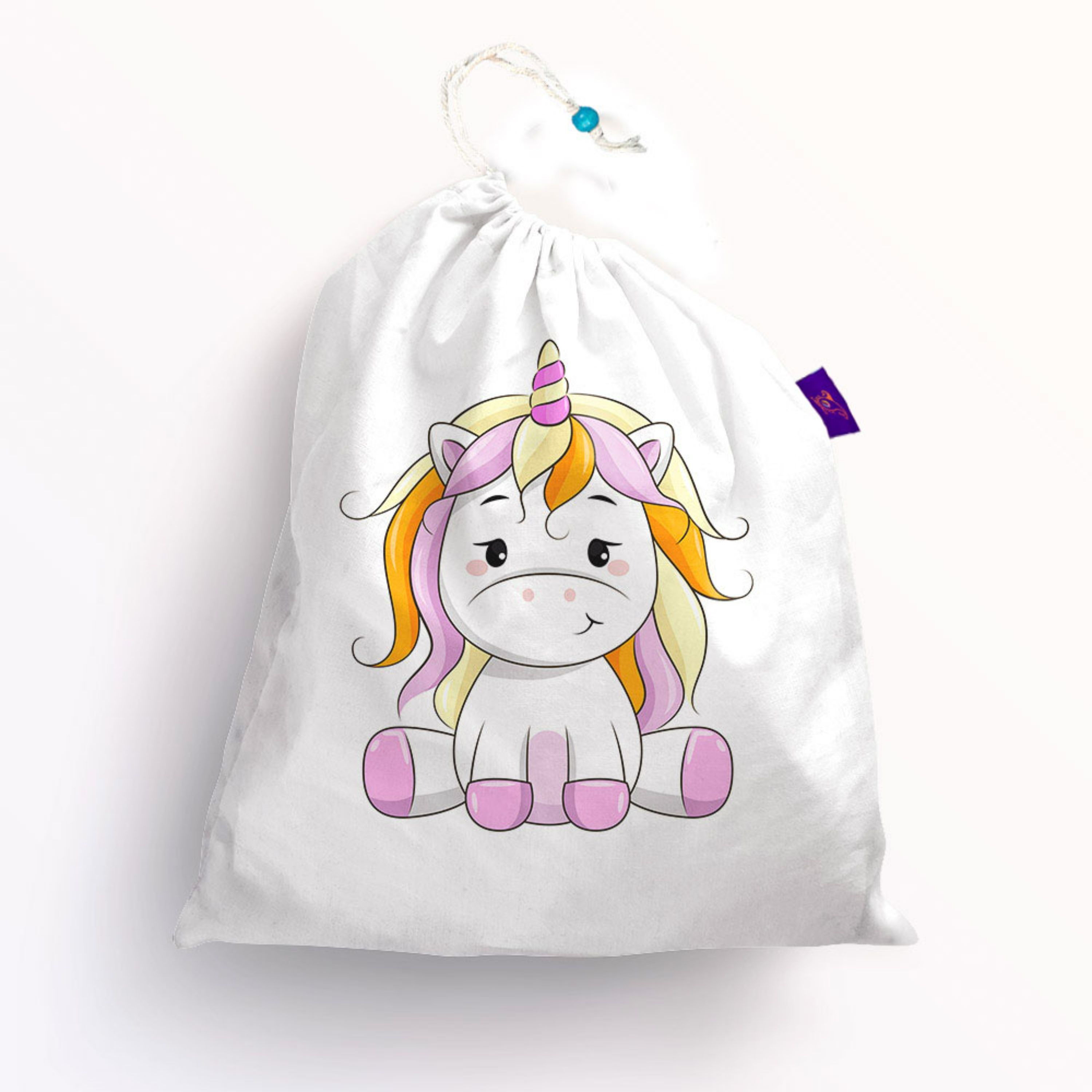 کیسه بنددار ترمه طراحان ایده مدل تک شاخ رنگی کد cfp1351M