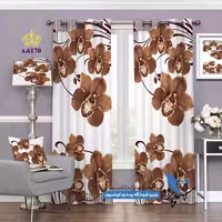 پرده پانچ طرح گلدار کد s-6170