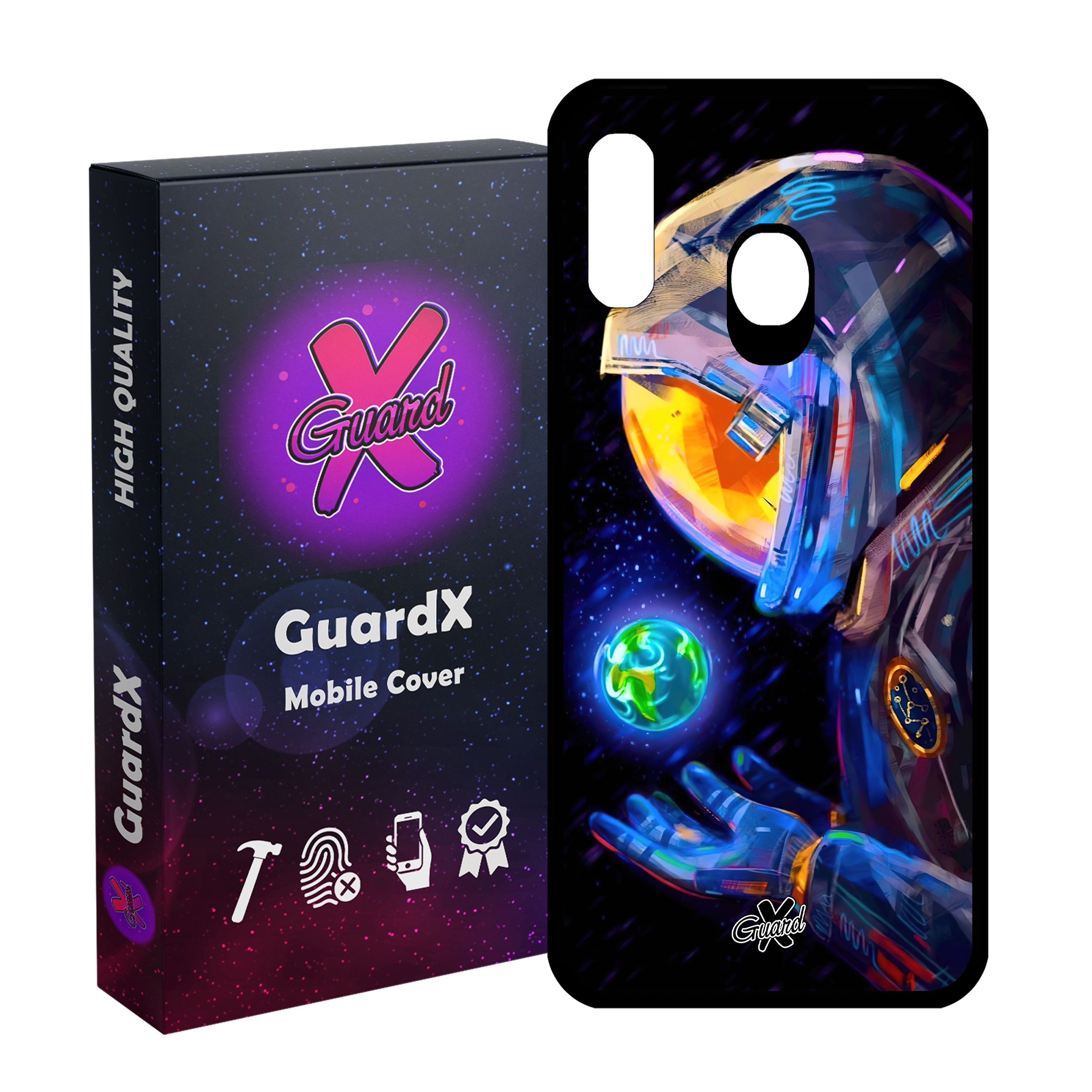 کاور گارد ایکس طرح فضانورد مدل Glass10496 مناسب برای گوشی موبایل سامسونگ Galaxy A30/A20/M10S