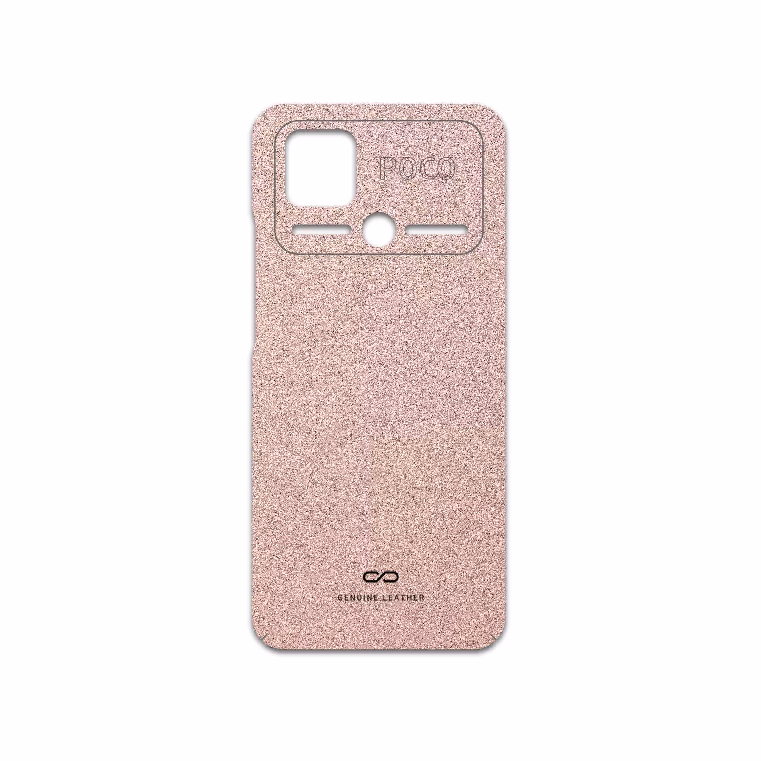 برچسب پوششی ماهوت مدل Rose-Gold-Leather مناسب برای گوشی موبایل شیائومی Poco C40