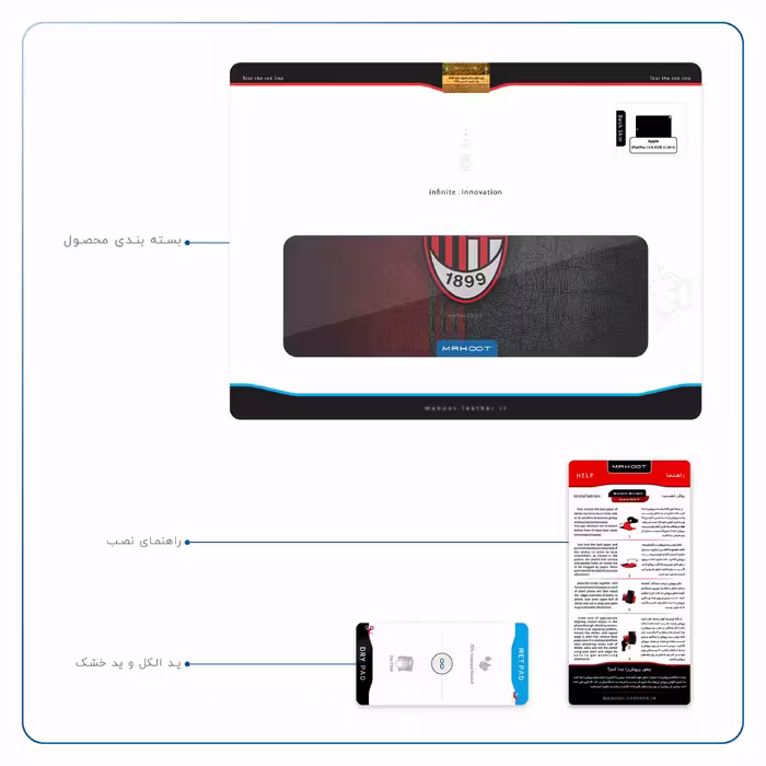 برچسب پوششی ماهوت مدل AC-Milan مناسب برای تبلت اپل iPad Pro 12.9 (GEN 3) 2018 A1895