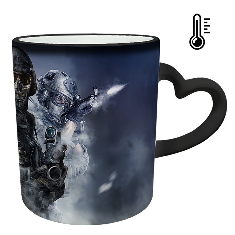 ماگ حرارتی مدل دسته قلبی طرح بازی کال آف دیوتی call of duty کد 40