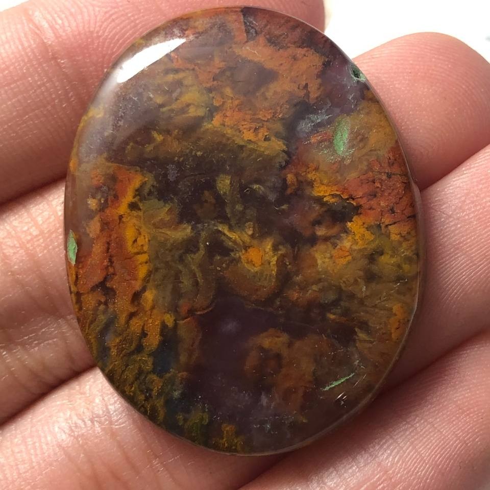 نگین عقیق منظره پاییزه بیضی کد 29