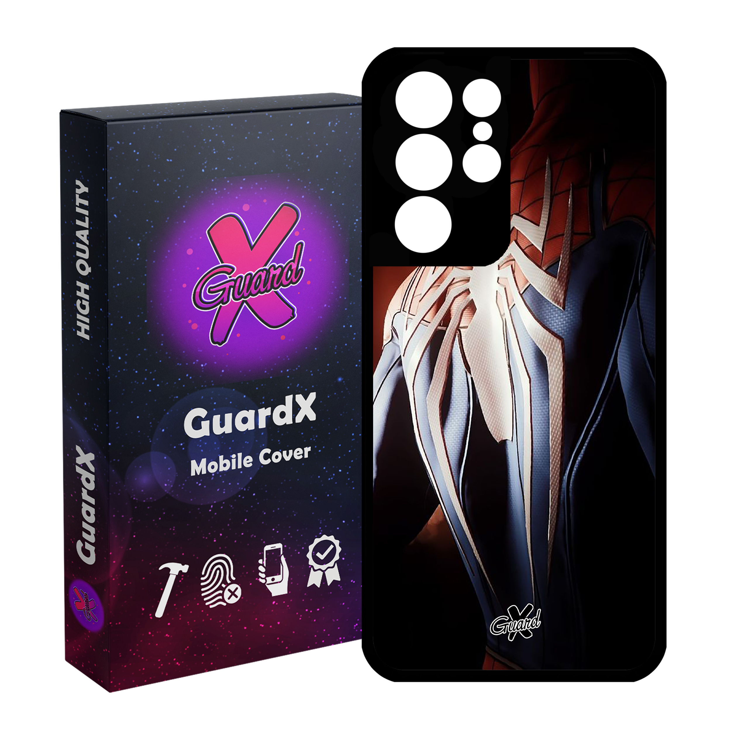 کاور گارد ایکس طرح Spider Man مدل Glass10126 مناسب برای گوشی موبایل سامسونگ Galaxy S21 Ultra