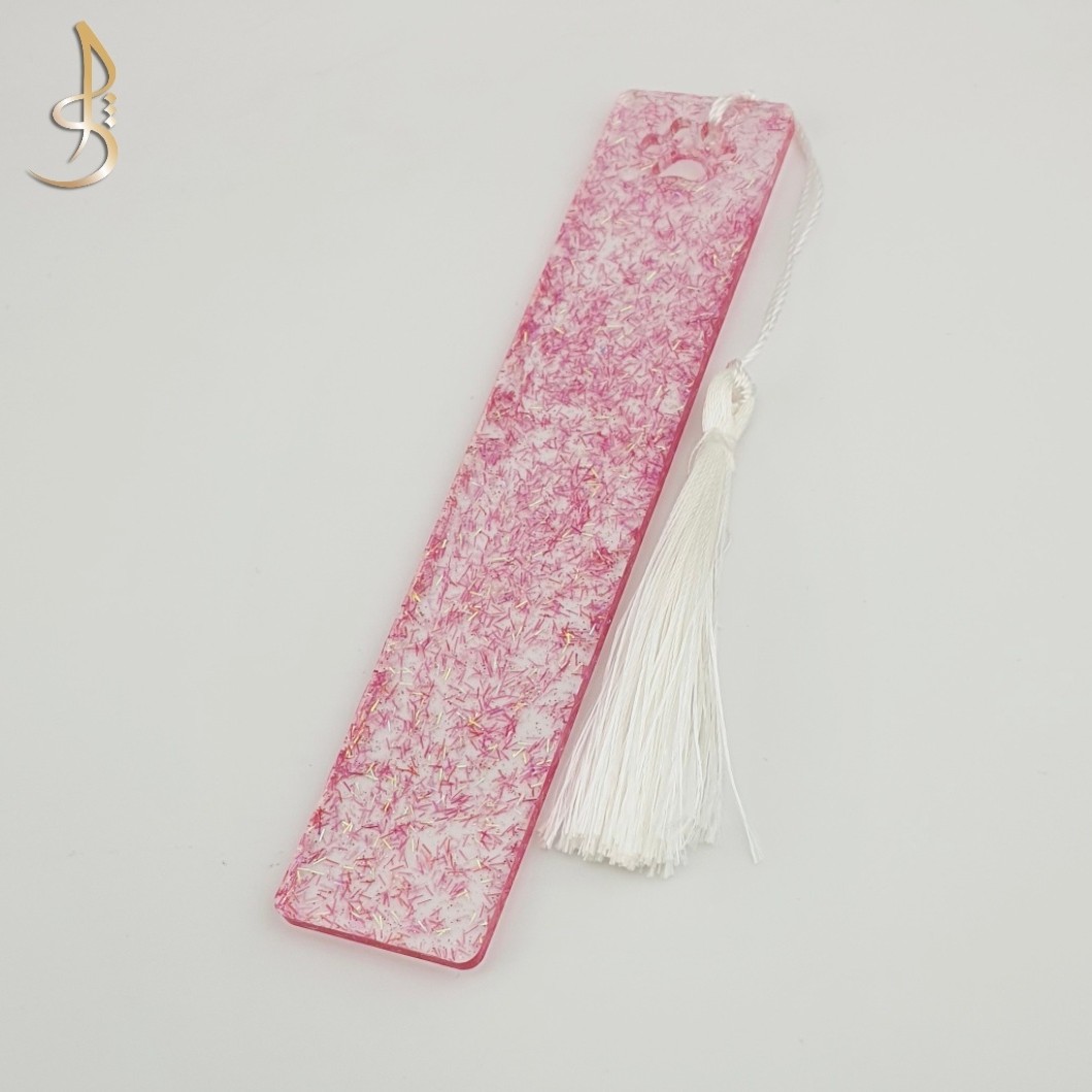 بوکمارک رزینی (نشانگر کتاب) 15 در 3  اتصال پنجه اکلیل ریشه ای صورتی سبز  کد 043